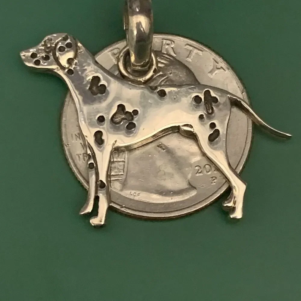 .925 Dalmatian Dog Sterling Silver Jewelry Charm #fine arf #firehouse